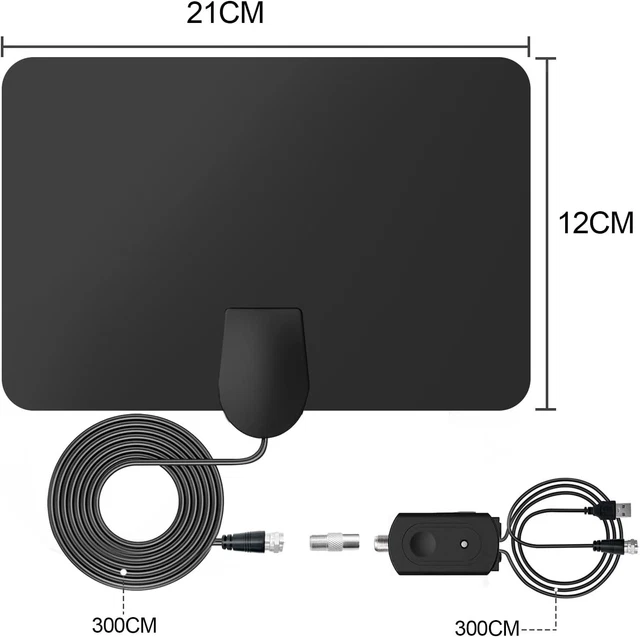 TV AERIAL INDOOR 250+ Miles Long Range, 4K Digital HD Amplified TV