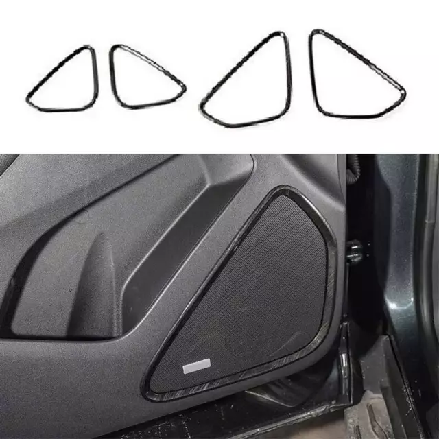 For Chevrolet Equinox 2018-24 Black Wood Inner Door Speaker Ring Frame Trim 4pcs