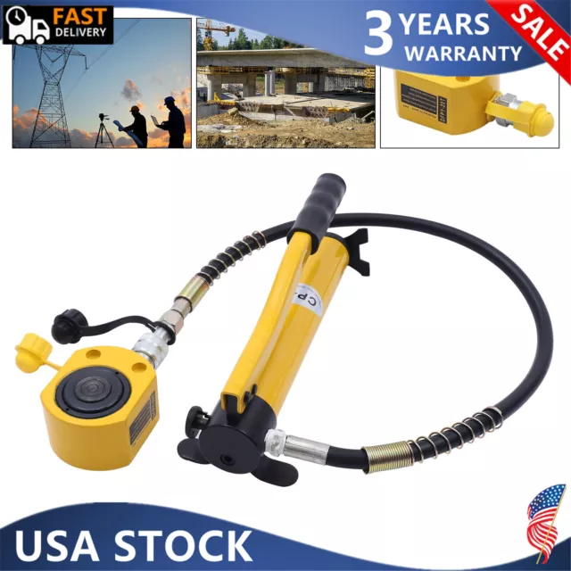 20 Ton Porta Power Hydraulic Jack Air Pump Lift Ram Body Frame Repair Tool Kit