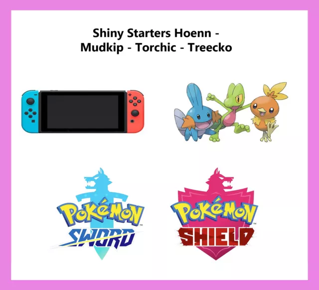 Pokemon Sword & Shield / Hoenn Starters / Shiny Treecko Mudkip 