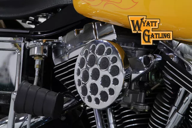 Chrome Wyatt Gatling Air Cleaner Assembly fits Harley Davidson