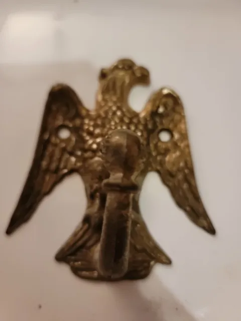 Vintage  Brass Eagle Falcon Bird Key Coat Jacket Wall Hanger Hook