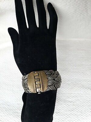ANTIQUE GREEK  HAND-WROUGHT SILVER  BRAIDED BRACELET BEFORE 1800 y 2