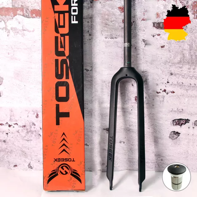 TOSEEK Carbon Starrgabel 1-1/8" QR 26/27,5/29 Zoll Kohlenstoff MTB Fahrradgabel