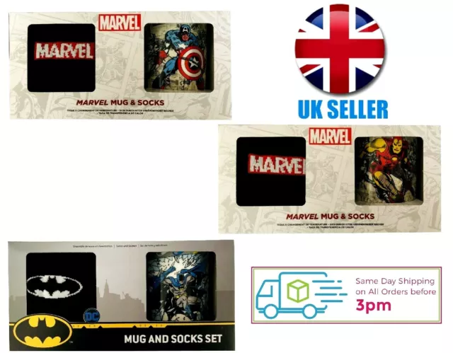 Nuovo set regalo per tazze in ceramica e temi eroi ufficiali Marvel/DC supereroi