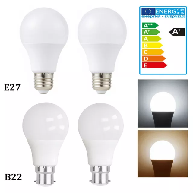 10x 5W-18W LED Light Bulbs E27 B22 Bayonet Energy Saving Warm/Cool White Lamp