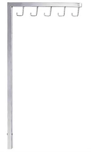 Interchangeable J-Hook Chrome Straight Arm for Clothing Rack - Set of 2