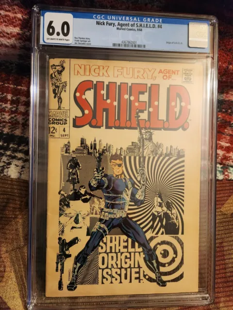 Nick Fury, Agent Of Shield #4  1968 Steranko Cover Art Classic CGC 6.0 OW/W