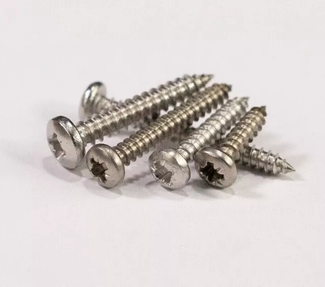 No.8 Stainless Steel Self Tapping Screws Pan Head Pozi Drive A4 Marine Grade