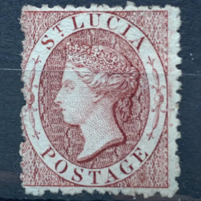 St Lucia SG 5b brownish lake Mint VLH Victoria Commonwealth stamp P12