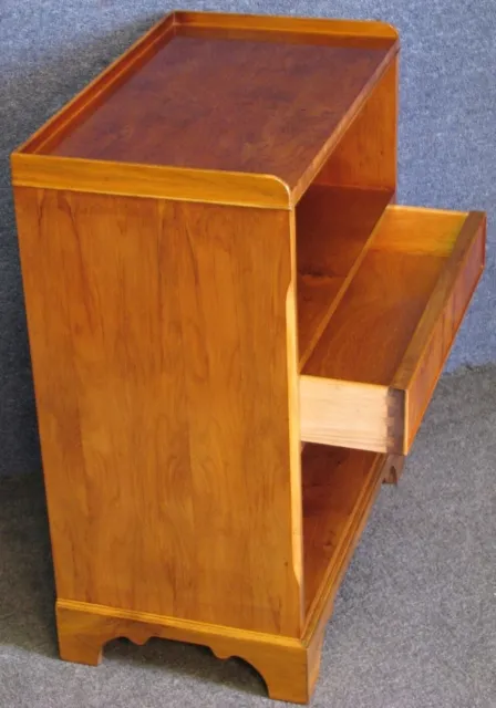 Georgian Style Small Yew Wood Side Cabinet Or Bookshelves With Single Drawer 2