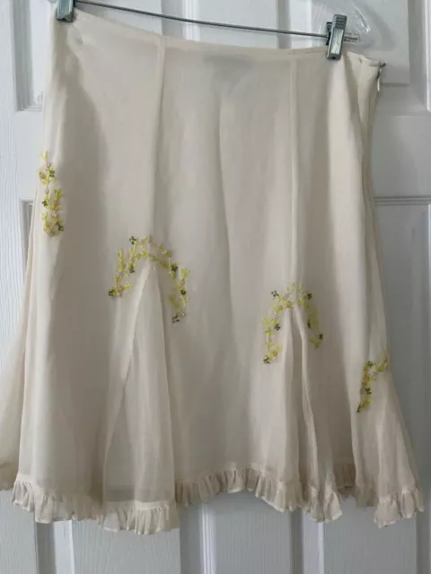 Betsy Johnson Silk Embellished Skirt 8/M