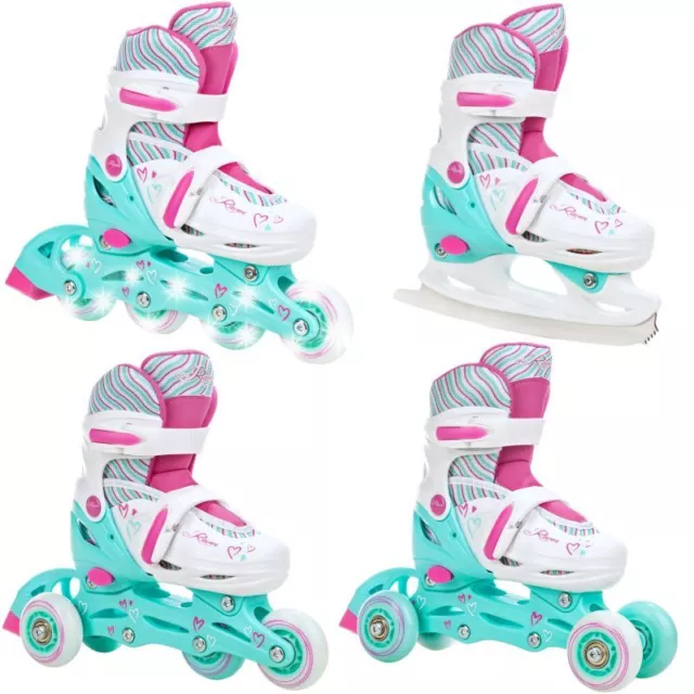 Roller Rosie roue LED + patin à roulette + patin à glace + triskate Adulte  Mixt