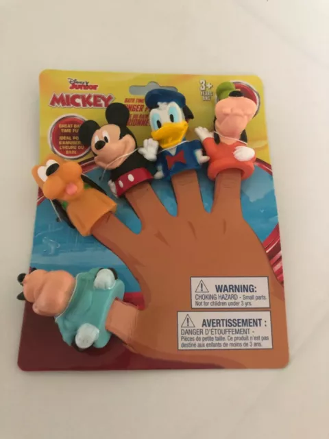 Set of 5 Disney Jr. Mickey Mouse Clubhouse Finger Puppets Bath Toys New