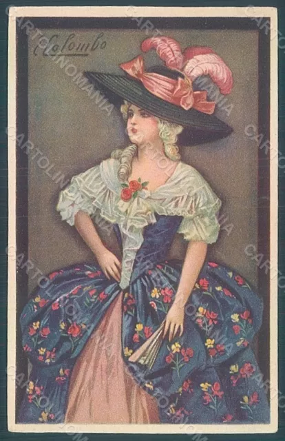 Artist Signed Colombo E. Lady Fashion serie 444-5 postcard HR2649