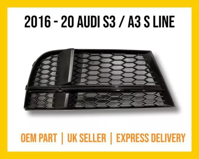 2016 - 2019 Audi A3 S3 8V Front Bumper Right Fog Grill - Oem Part 8V3807682Nesm