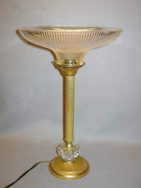 Design - Lampe aus Messing un Pressglas signiert 'Osterophan' und Ges.gesch.