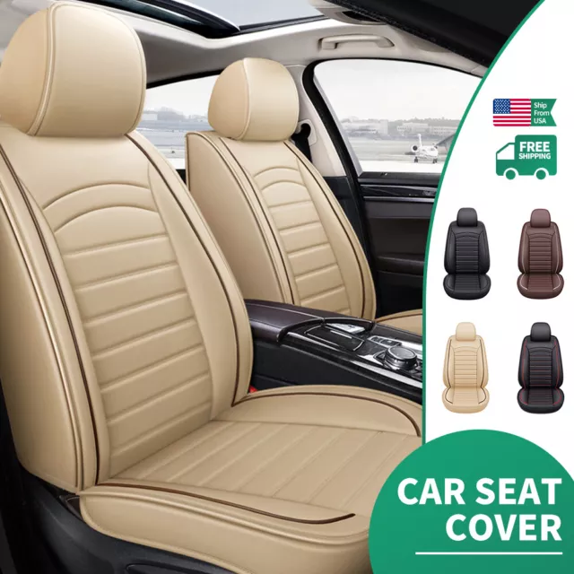 Leather Car Seat Covers 2pcs Front Cushions For Chevy Silverado GMC Sierra 1500