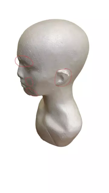 Minor Damaged Polystyrene Wig Head With Soulder  Styrofoam Foam Mannequin