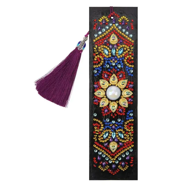 DIY Special Shaped Diamond Painting Leather Tassel Bookmarks School Stationery