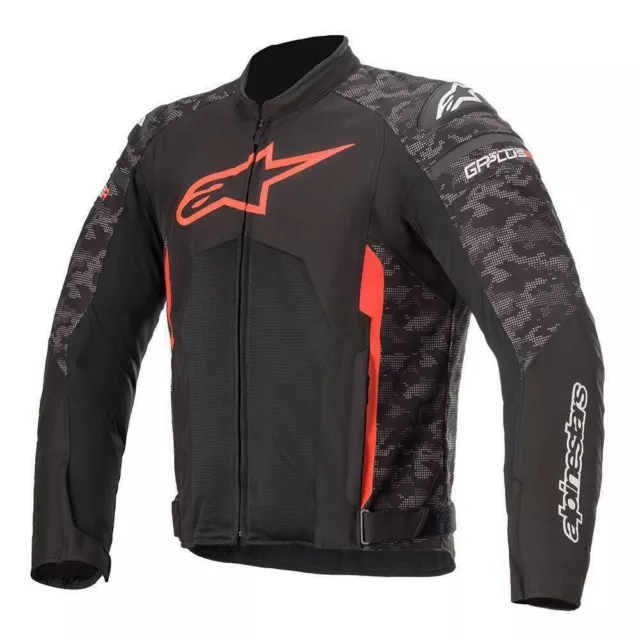 Alpinestars T-GP Plus R v3 Air Herren Motorrad Jacke Sommer schwarz-camo-fluorot