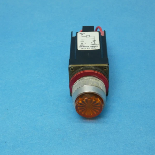 Allen Bradley 800MR-PT16A /D Pilot Light W/Test 22.5 MM Round Metal 120VAC Amber