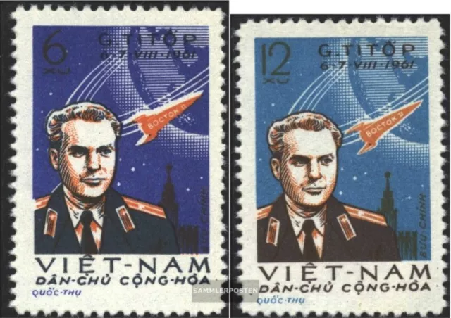 Vietnam 181-182 (kompl.Ausg.) gestempelt 1961 2. Weltraumflug durch G.Titow