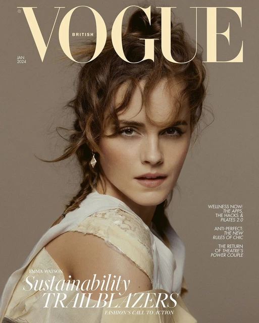 VOGUE UK MAGAZINE Emma Watson January 2024 Vintage British Fashion NEW