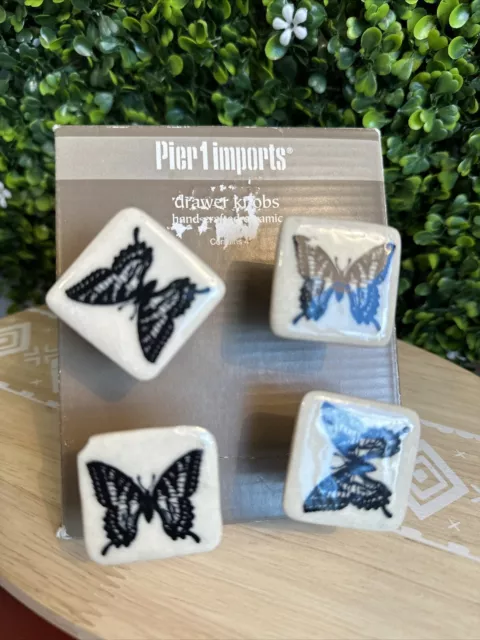 Pier One Drawer Knobs * Butterfly**Set of 4-pcs *NEW