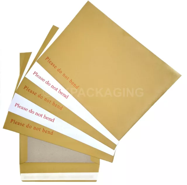 Please Do Not Bend Hard Card Board Backed Envelopes Manilla Brown White C6 A5 A4
