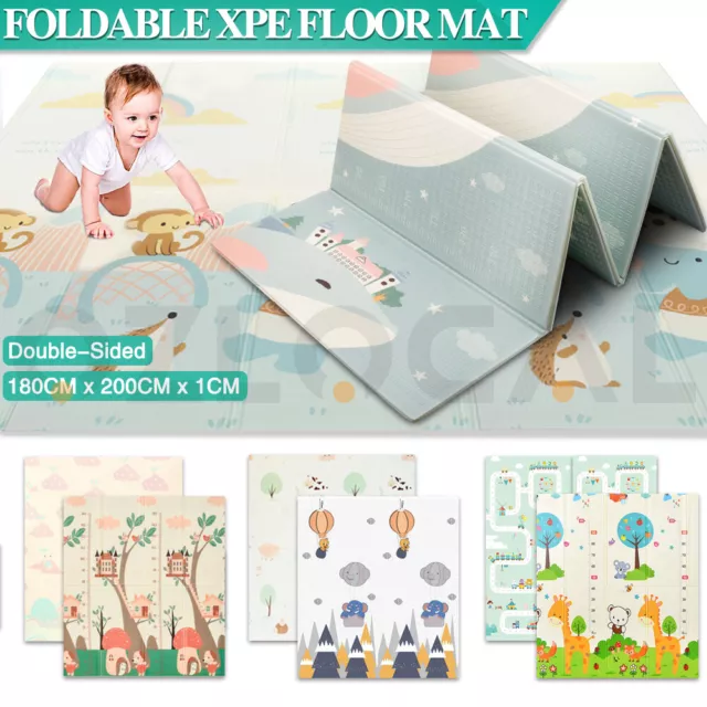 XPE Baby Play Mat Crawling Double Folding Pad Kids Waterproof Non-Slip Carpet