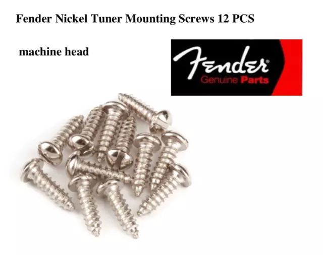 NEW 12 FENDER Tuners Mounting Screws- 0018370049 - nickel - guitare strat / Tele