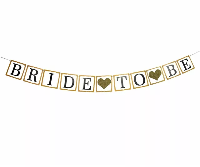 Gold Bride To Be Card Banner Hen Night Wedding Classic Decorative Party Bunting