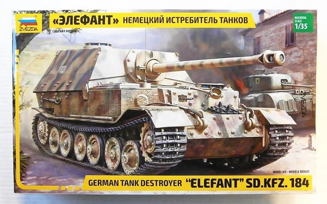 MODELLINO MODEL KIT di montaggio mezzi militari tank Zvezda ELEFANT SD ...