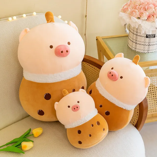 CHARMING PIG MILK Tea Plush Doll Fluffy And Embraceable Stuffed Animal  Ideal For $14.56 - PicClick AU