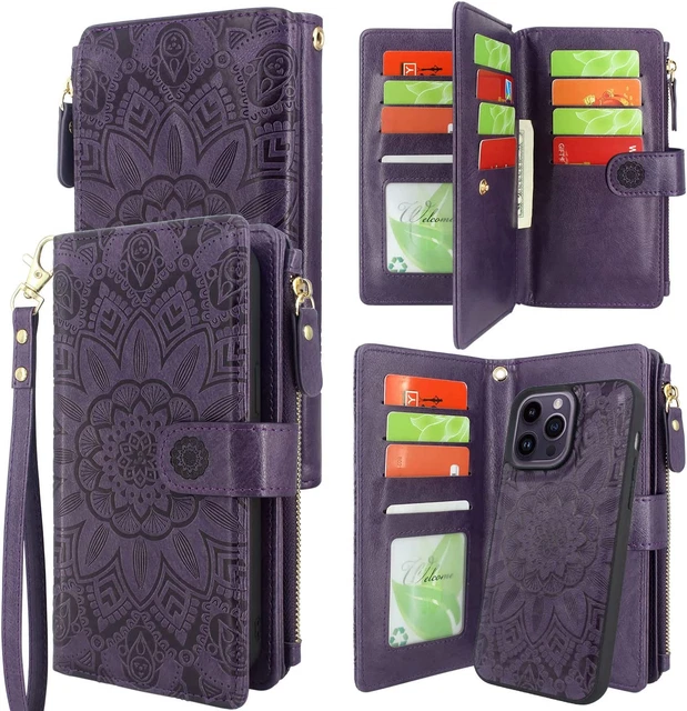 For Iphone 14 Pro Max 6.7 Inch 5G 2022 Wallet Case Detachable Magnetic Cover Zip