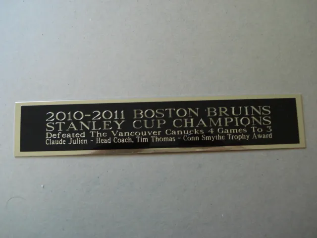 Boston Bruins 2010-11 Stanley Cup Nameplate For A Hockey Jersey Case 1.25 X 6