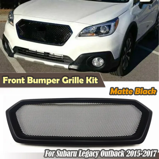 Front Bumper Grill Grille Mesh  Cover For Subaru Legacy Outback 2015-2017 Matte