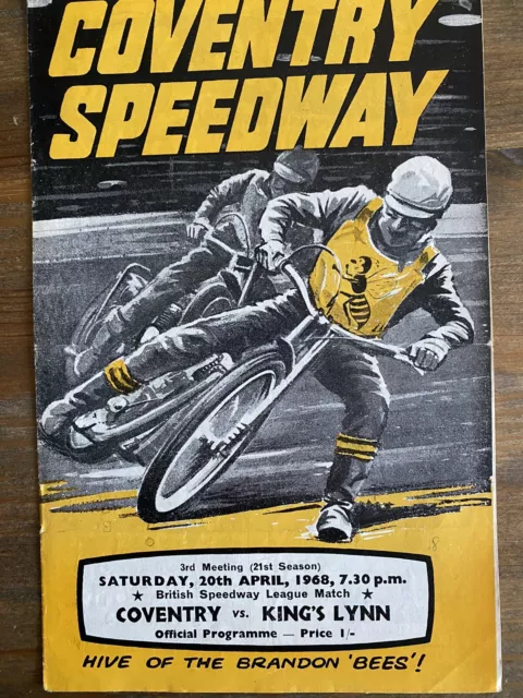 1968 Coventry v Kings Lynn Speedway programme