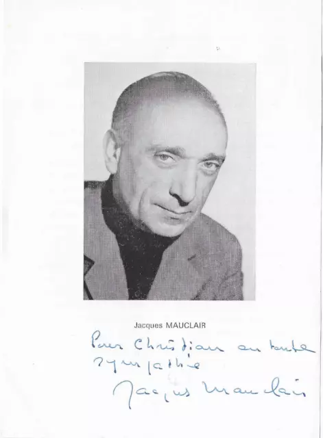 CINÉMA Autographe Jacques MAUCLAIR