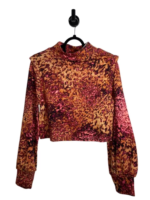 NWT Juicy Couture Size Medium Cropped Beachwood Abstract Animal Top Cotton $89