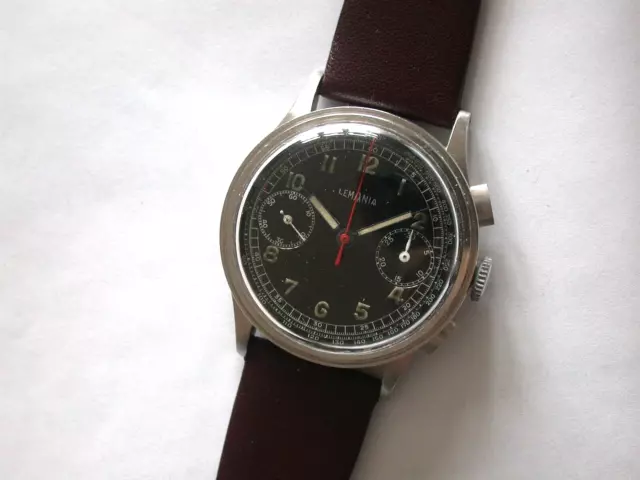 lemania chronograph, Cal.15TL, überholt, 37mm o.Kr. läuft!