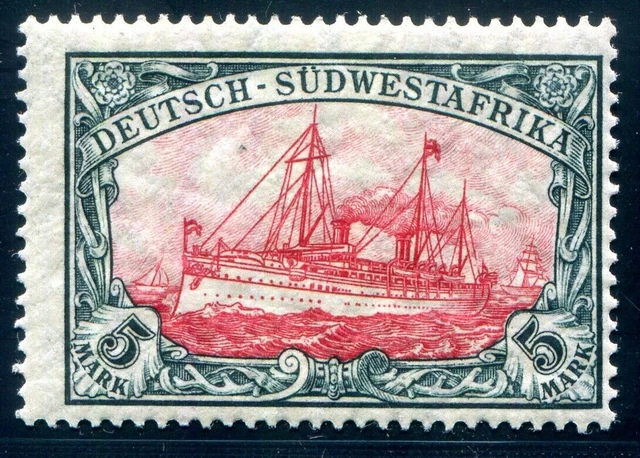 DEUTSCHE KOLONIEN DSWA 1906 32Ab * HÖCHSTWERT 5MK KAISERYACHT (08501