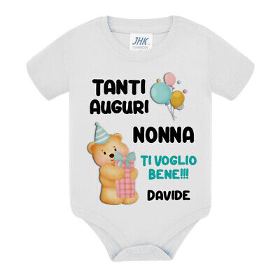 Body neonato neonata Auguri nonna! Personalizzato con nome! Compleanno!