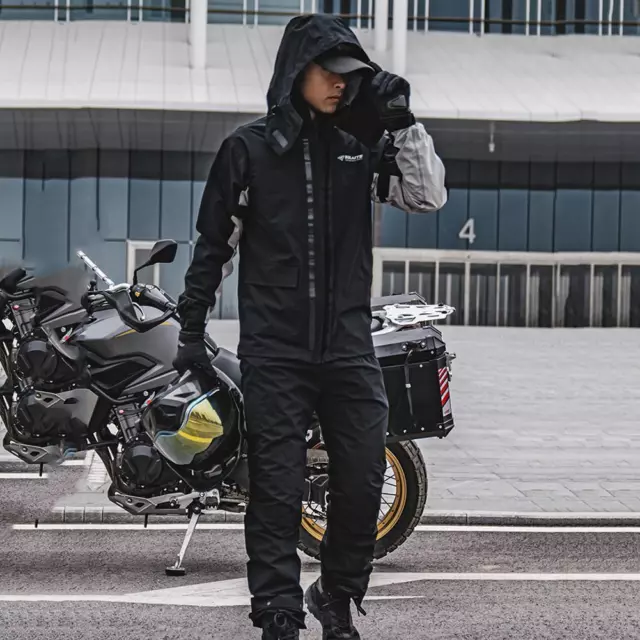 NEW Motorcycle Rain Suit Waterproof Rain Jacket + Rain Pants Set (XXXL)