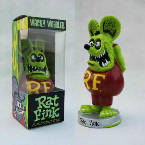 7"Green  Rat Fink Figure Roth Ed Big Daddy Funko Wacky Wobbler Bobble Head Box