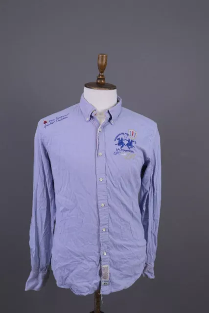 LA MARTINA Buenos Aires Blue Slim Fit Long Sleeve Button Shirt Size L