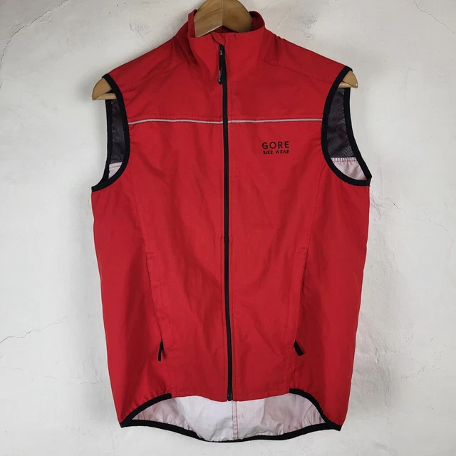 Gore Mens Medium Bike Wear Windstopper Bodywarmer Gilet Red Outdoors Cycling...