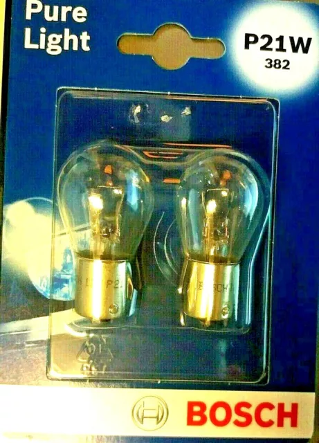 BOSCH P21W (382) Longlife Daytime car light bulbs - 12 V 21 W BA15s - 2  bulbs