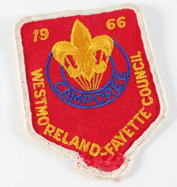 Vintage 1966 Westmoreland Fayette Camporee Red Boy Scouts America BSA Camp Patch